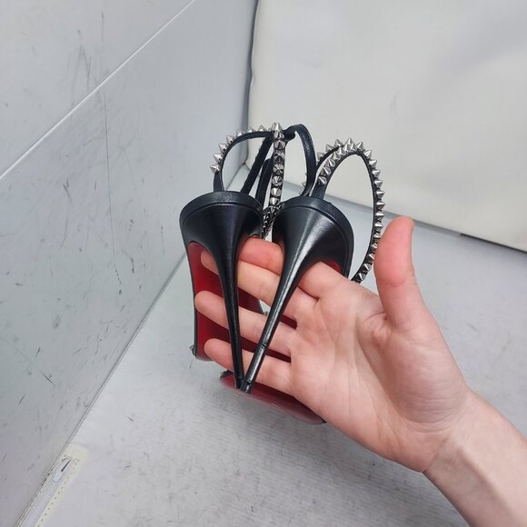 Christian Louboutin So Me Black Stud Spike Heel Sandal - Picture 13 of 13